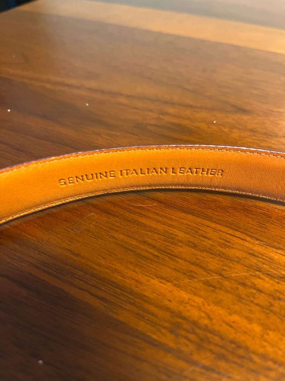 Lauren Ralph Lauren Tan Croc-Embossed Leather Belt with Gold-Tone Buckle, 38 in - Picture 5 of 16